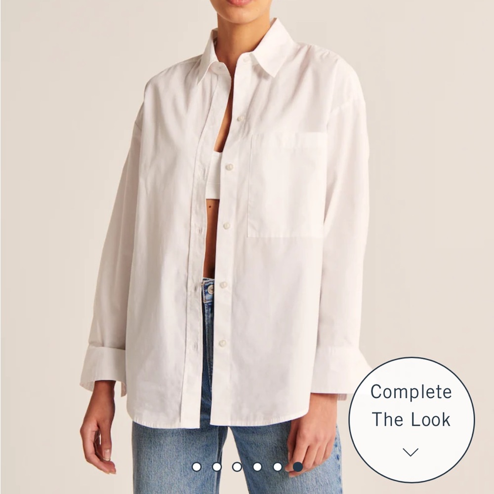 Abercrombie Oversized Poplin Button-Up Shirt
